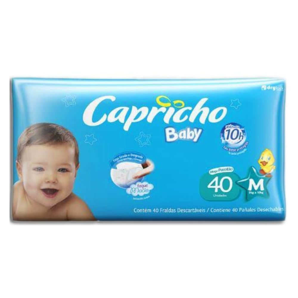 Fralda Capricho Baby Mega M 40 unidades