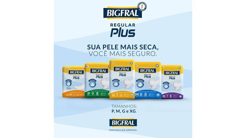 Absorvente para Incontinência Urinária Bigfral Plus 20 Unidades