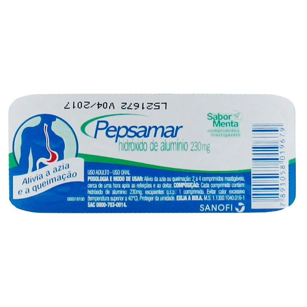 Encontraproduto.com.br - Pepsamar Menta Com 10 comprimidos