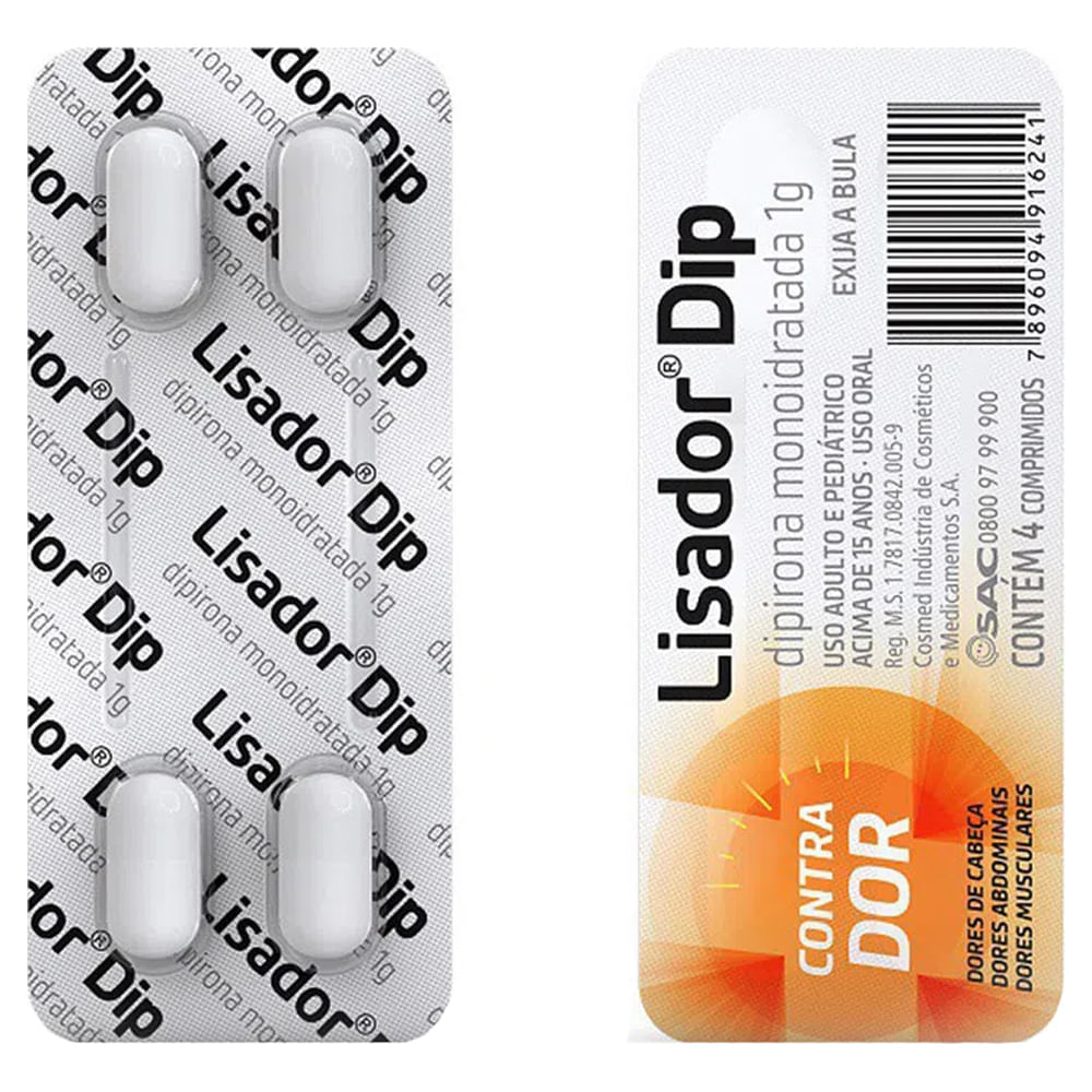 Lisador Dip 1G Com 4 comprimidos