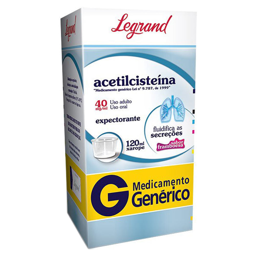 Acetilcisteina 40Mg/Ml, 1 Frasco Com 120Ml De Xarope+Copo Medidor