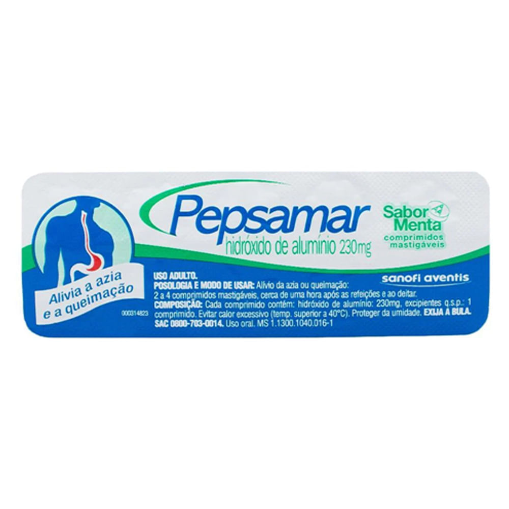 Encontraproduto.com.br - Pepsamar Menta Com 10 comprimidos
