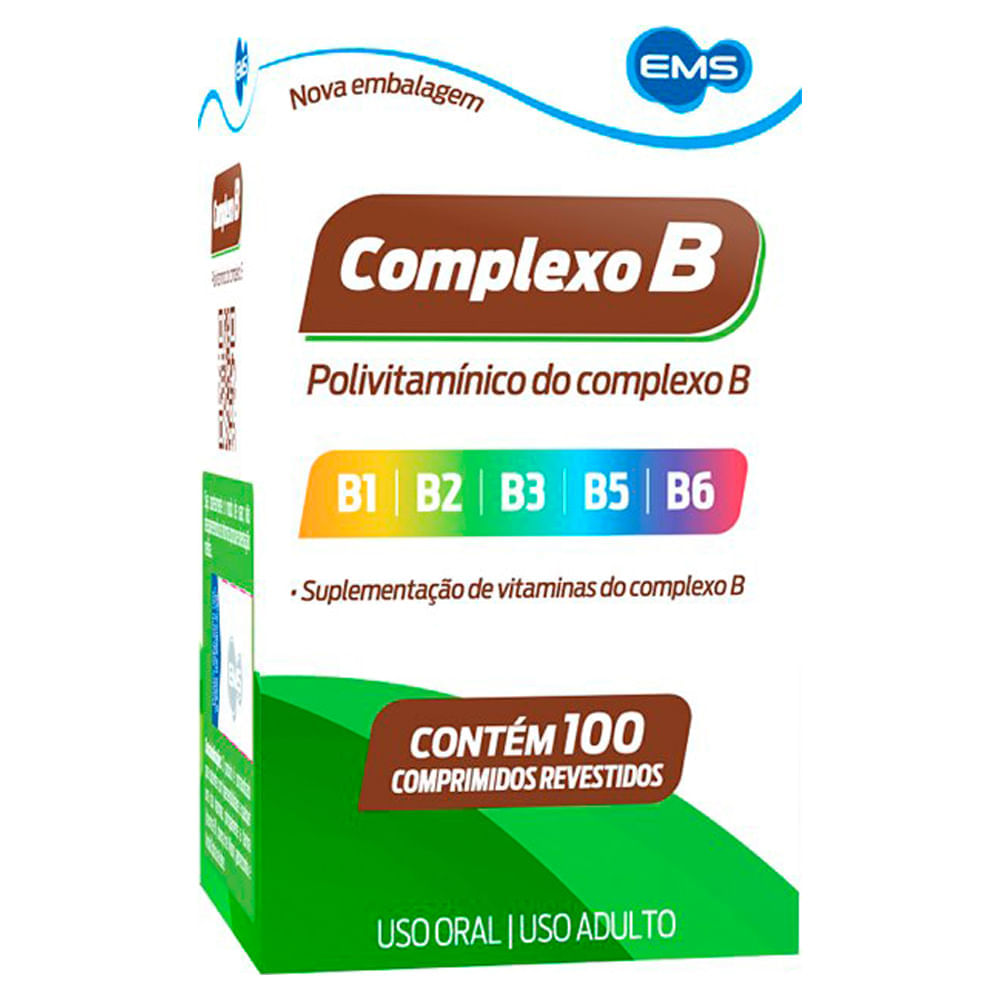 Encontraproduto.com.br - Complexo B Com 100 Comprimidos Revestidos