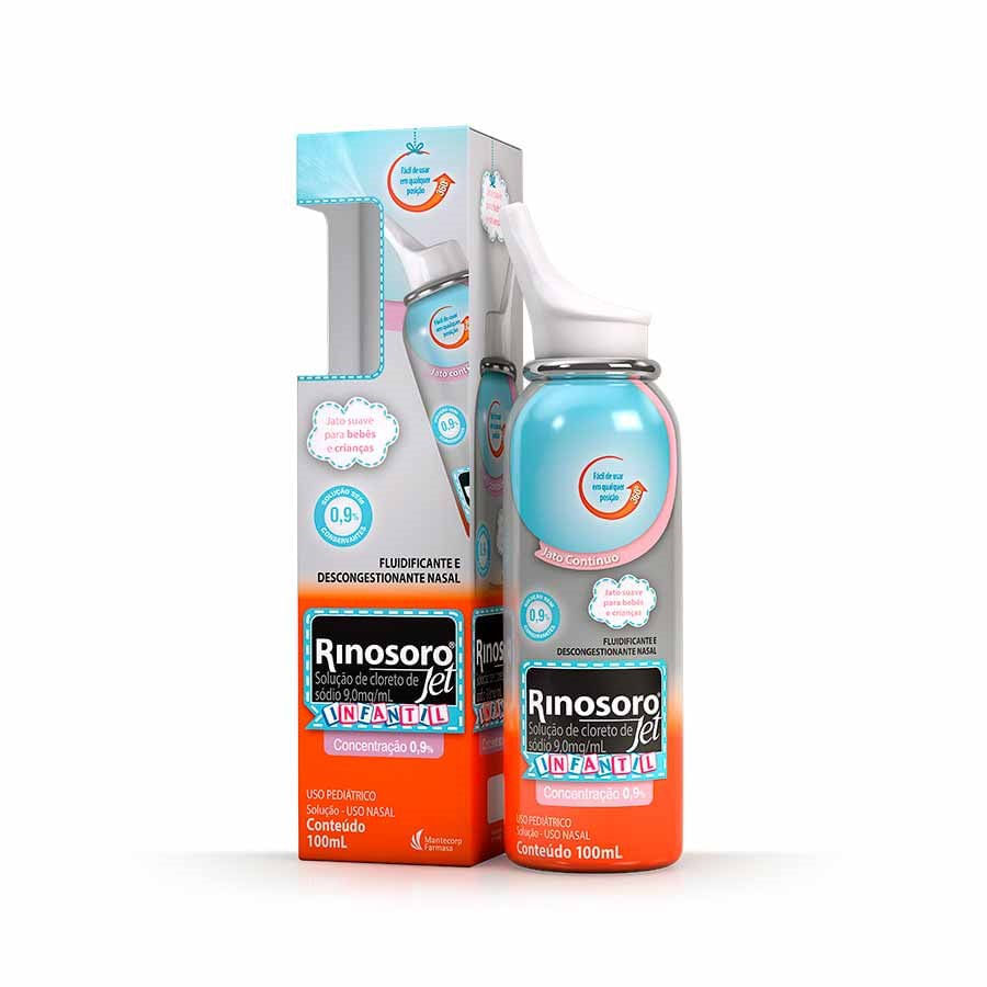 Fluidificante E Descongestionante Nasal Rinosoro Jet Infantil 0,9% 100Ml -  Farmadelivery