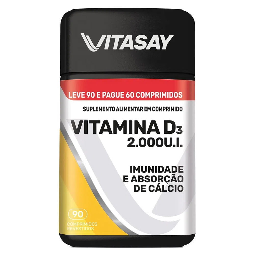 Suplemento Alimentar Vitasay Vitamina D3 2.000UI 90 Comprimidos Revestidos