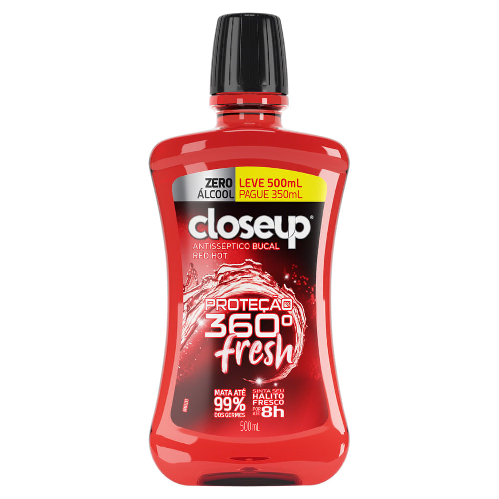 Enxaguante Bucal Close Up Prot 360 Fresh Zero Red Hot 500ml em Oferta -  Farmadelivery