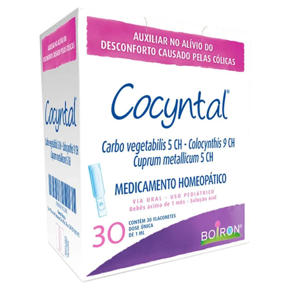 Homeopático Cocyntal 333,3mg + 333,3mg + 333,3mg 30 Flaconetes