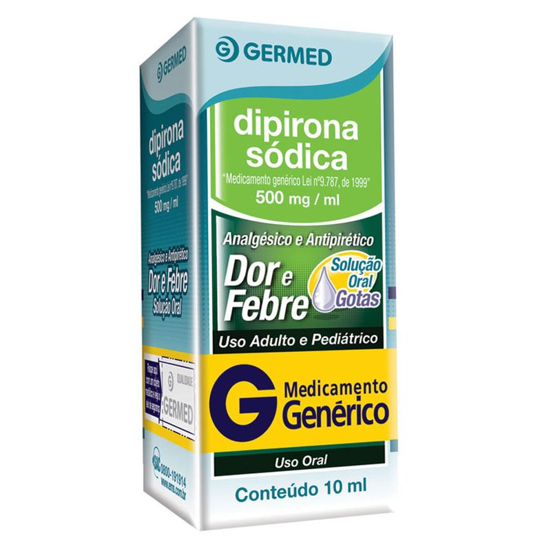 Dipirona Gotas 500mg/ml 10ml Genérico Germed Em Oferta - Farmadelivery