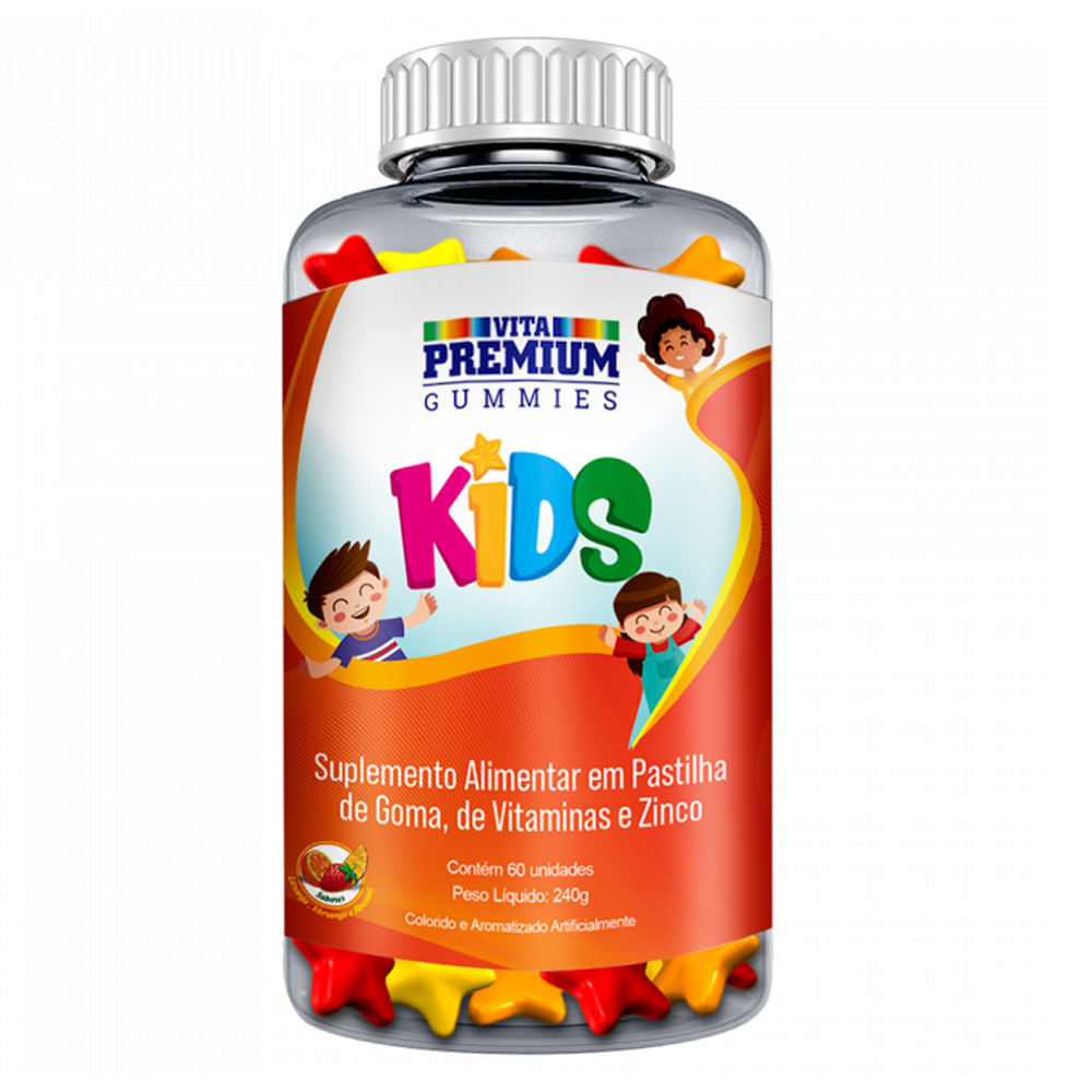 Imagem ilustrativa da vitamina Vita Premium Gummies Kids.