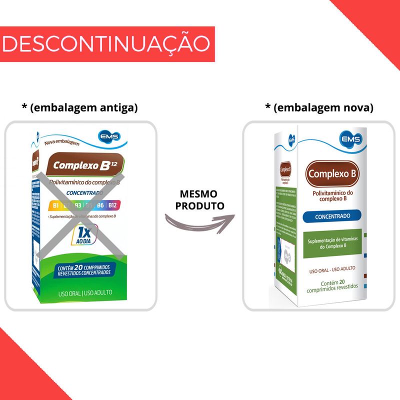 Complexo B EMS 20 Comprimidos Revestidos Em Oferta - Farmadelivery