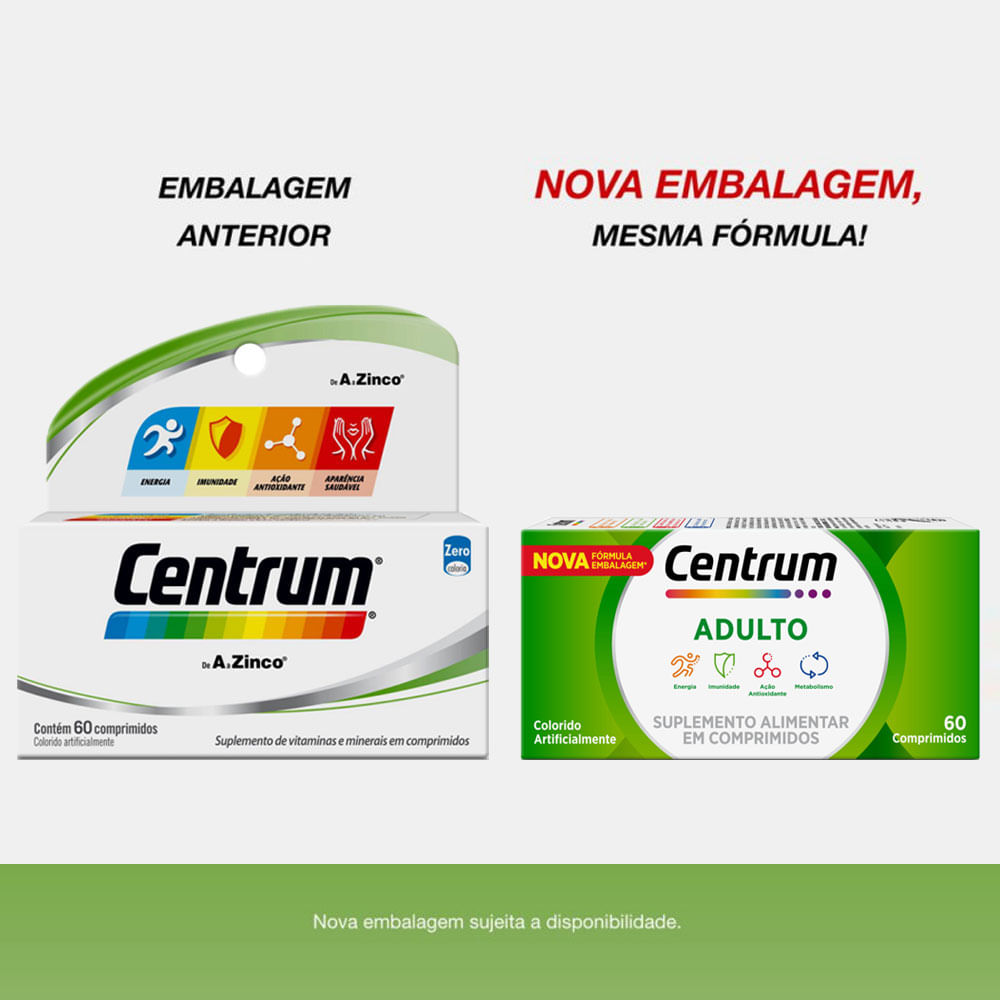 Centrum Adulto 60 Comprimidos Em Oferta - Farmadelivery