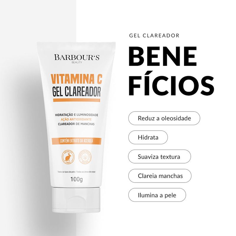 Barbours Beauty Gel Clareador Com Vitamina C 100mL em Oferta