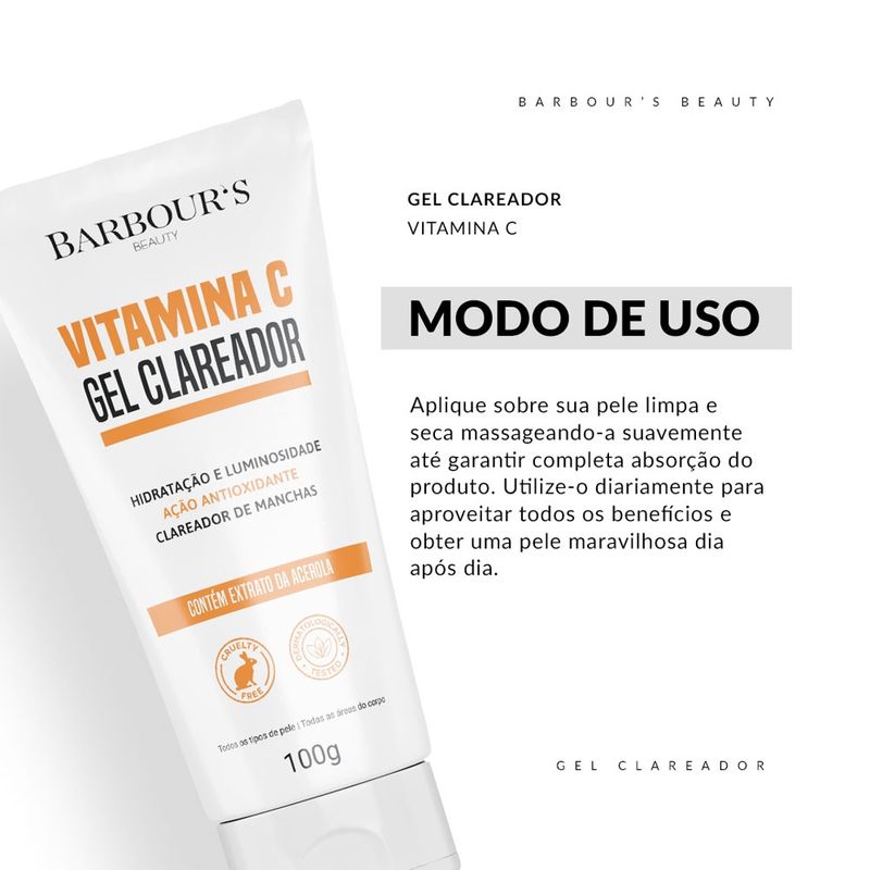Barbours Beauty Gel Clareador Com Vitamina C 100mL em Oferta