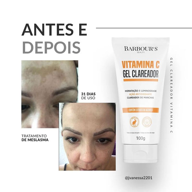 Gel Clareador Barbours Beauty Vitamina C 100ml em Oferta Farmadelivery