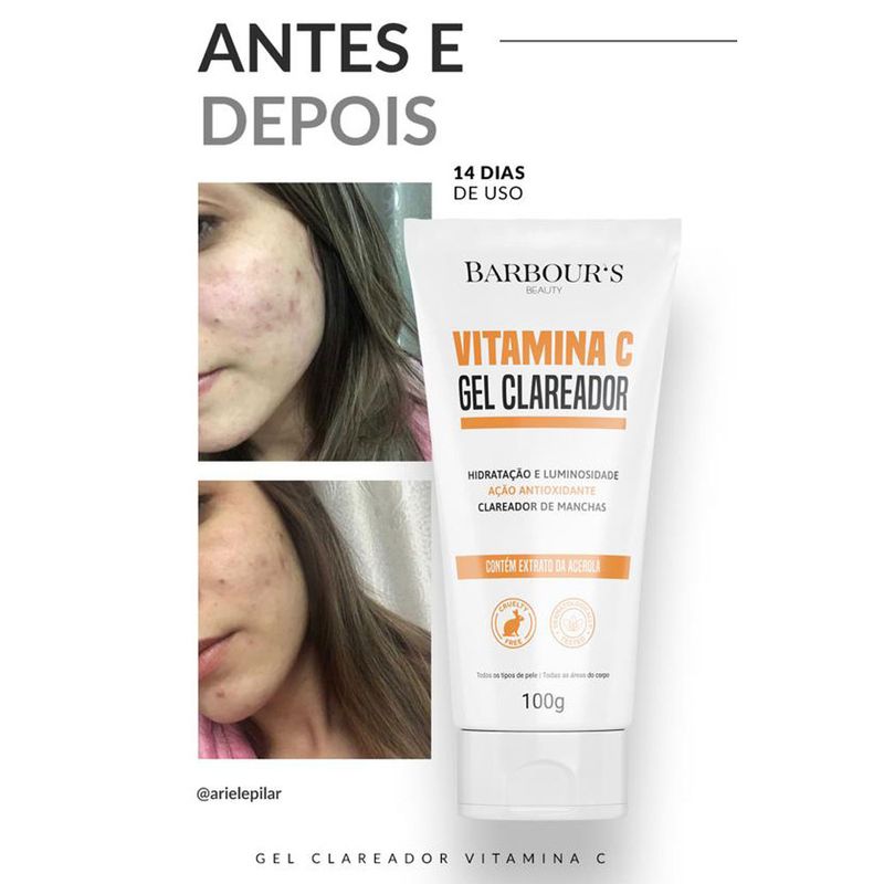 Gel Clareador Barbours Beauty Vitamina C 100ml em Oferta Farmadelivery