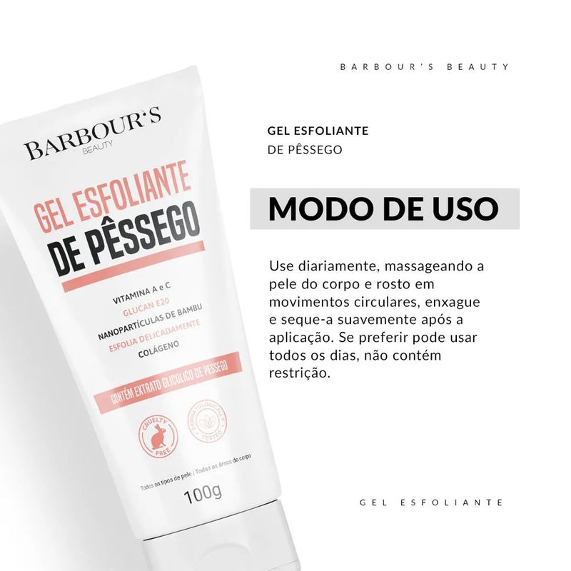 Barbours Beauty Gel Esfoliante Hidratante de Pêssego 100ml em Oferta
