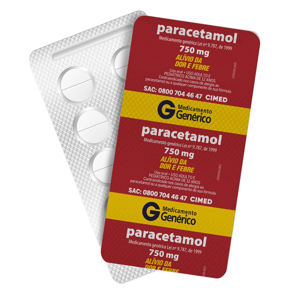 Paracetamol Cartela 750mg 10 Comprimidos Genérico Cimed Em Oferta ...