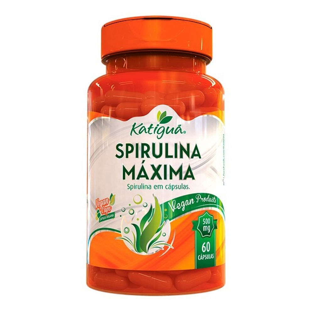 Spirulina Máxima Katiguá 500mg 60 Cápsulas em Oferta Farmadelivery