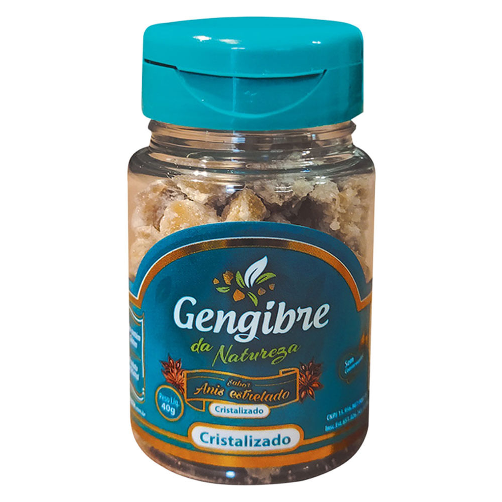 Bala de Gengibre da Natureza Cristalizado Anis Estrelado 40g