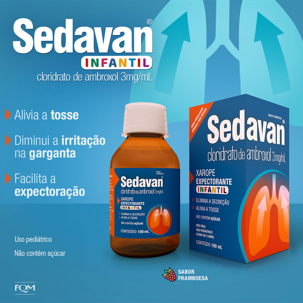 Sedavan Xarope Expectorante Pediátrico Framboesa 3mg 100ml em Oferta -  Farmadelivery