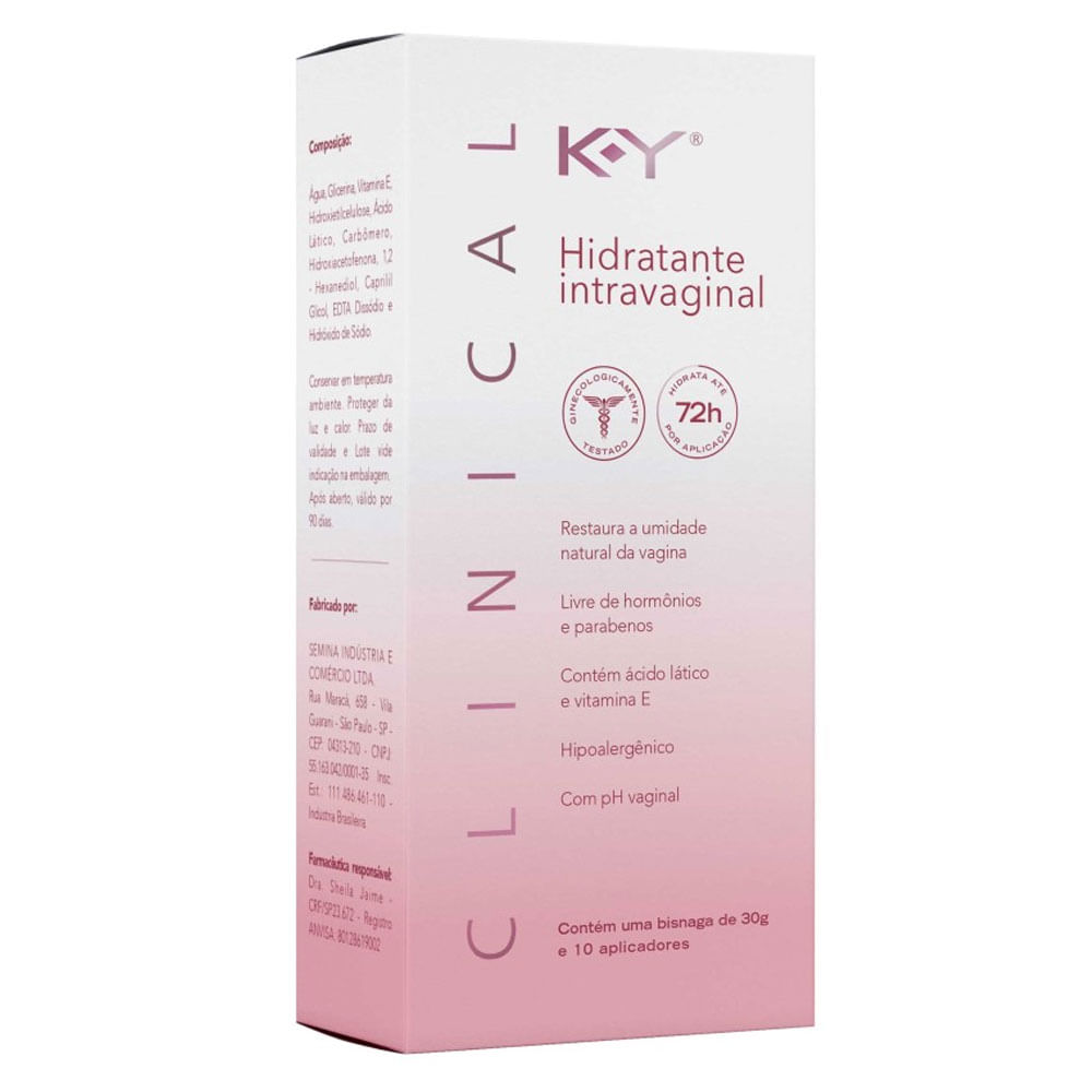 Hidratante Intravaginal K Y Clinical 10 Aplicadores 30g Em Oferta