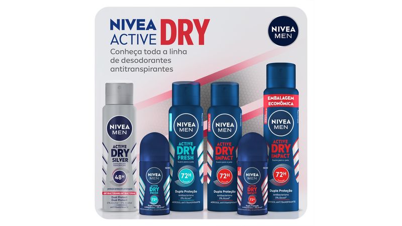 NIVEA MEN Desodorante Antitranspirante Aerossol Dry Impact 150ml em Oferta  - Farmadelivery