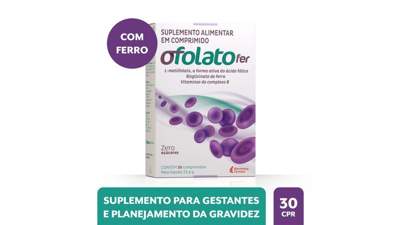 Ofolato Com 30 Comprimidos Acido Folico +Vitamina E - PoupaFarma