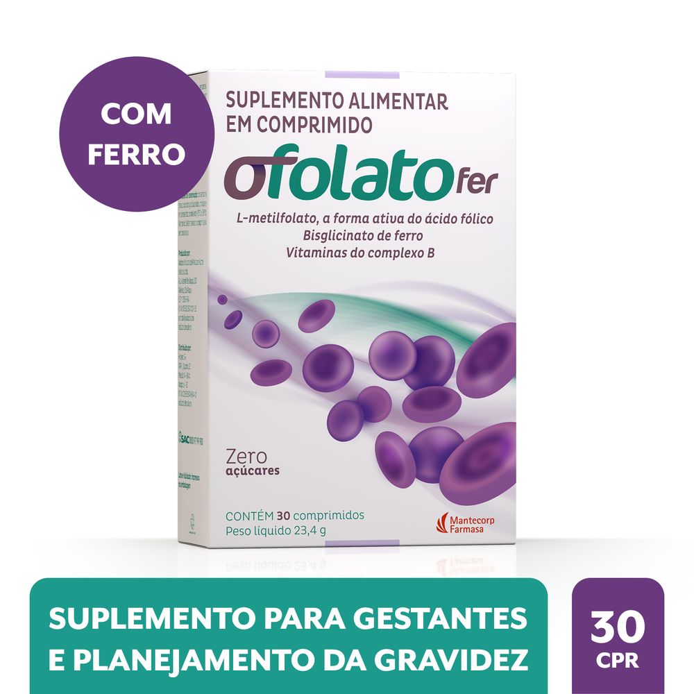 Ofolato + Ferro 30 Comprimidos - Farmabit