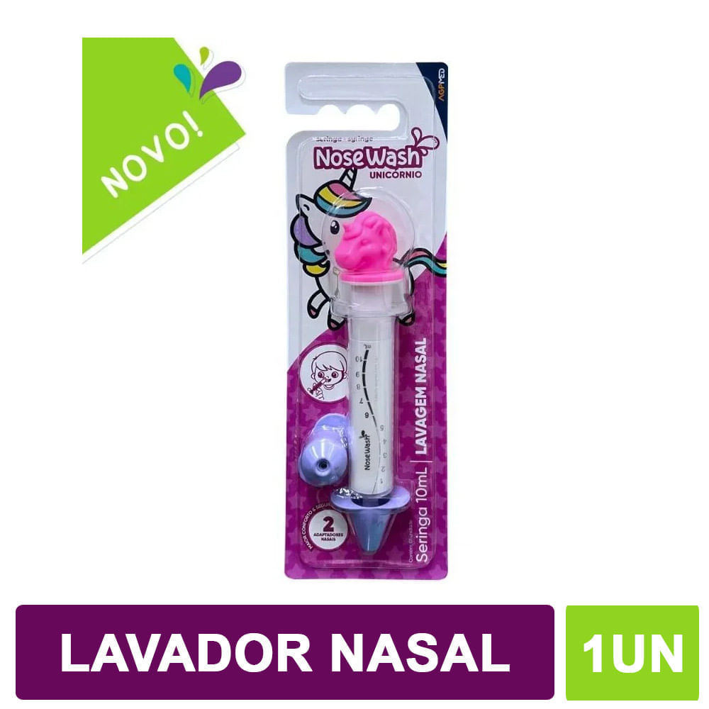 Kit Seringa Lavagem Nasal Infantil + Soro Nosewash Unicórnio