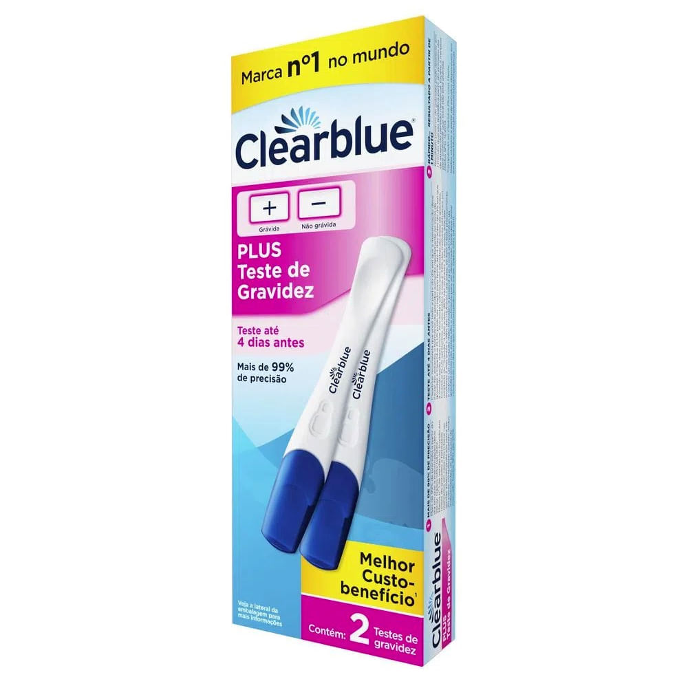 Teste De Gravidez Clearblue Plus 2 Unidades Farmadelivery 