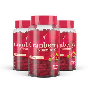 Kit Cranberry + Vitamina C - 90 dias - 180 cápsulas + E-book