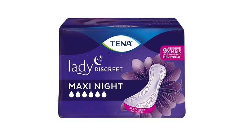Ofertas de Absorvente Tena Lady Discreet Maxi Night pacote com 6