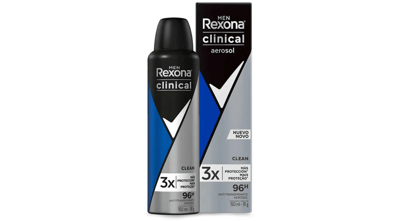 Desodorante Rexona Clinical Clean Aerosol Masculino 12 Und