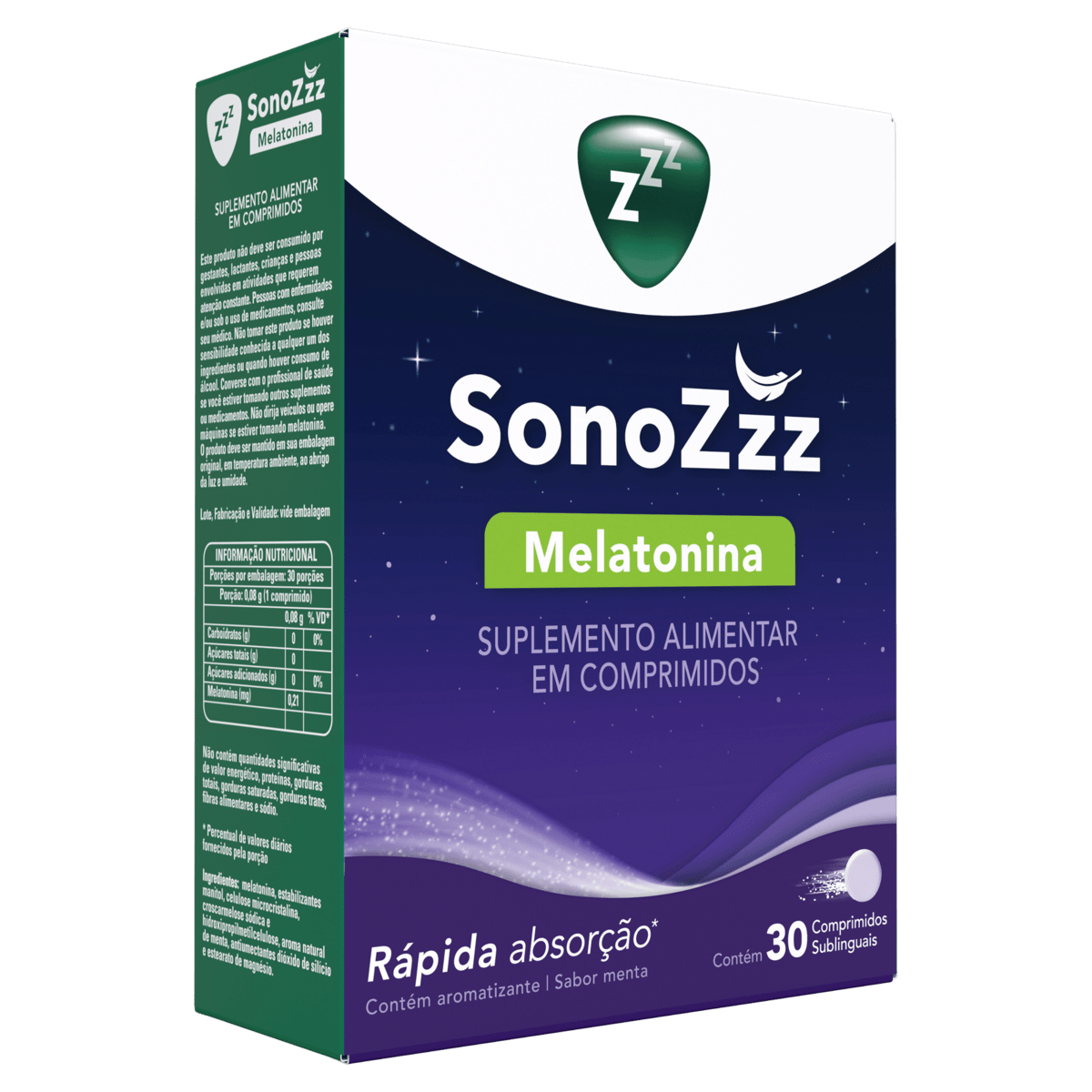 SonoZzz Melatonina 30 Comprimidos - Farmadelivery