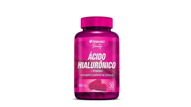 Ácido Hialurônico + Vitaminas 500mg Herbamed 30 Cápsulas