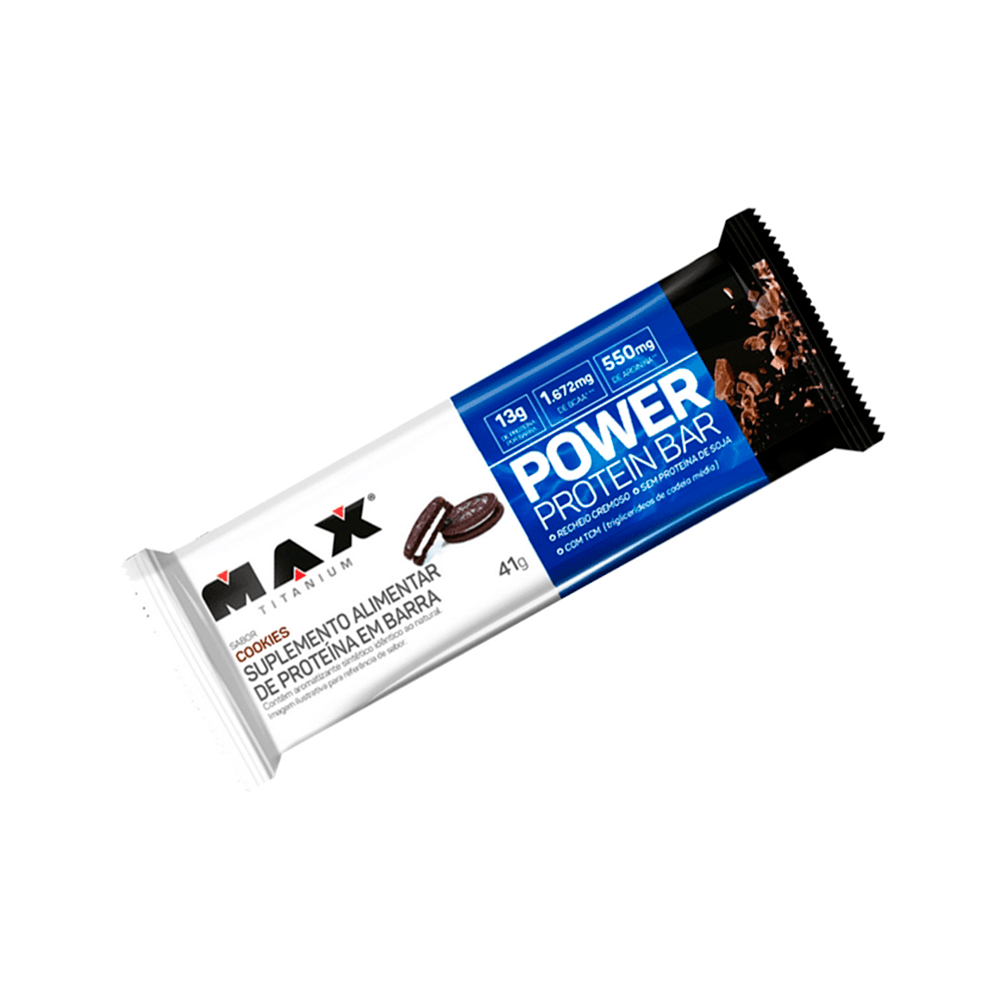 Power Protein Bar Max Titanium Sabor Cookies 41g Farmadelivery 0300