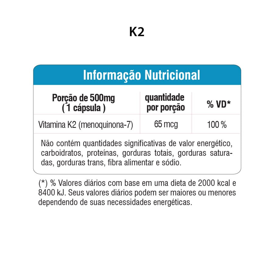 VITAMINA K2 500MG NATURALGREEN 60 CÁPSULAS - Farmadelivery