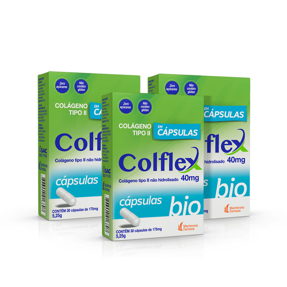 Colágeno Colflex Curcuma Tipo II Não Hidrolisado 30 Comprimidos