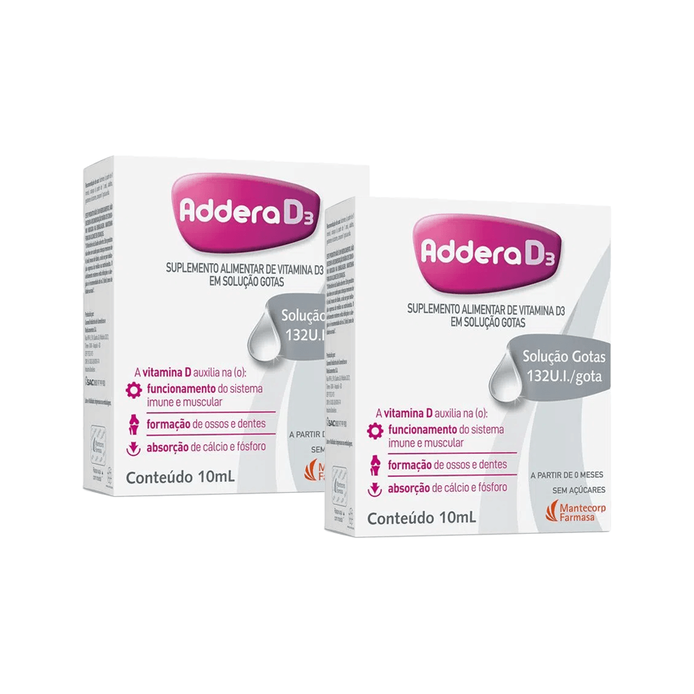 Kit Vitamina D Addera D3 132UI Gotas com 10ml
