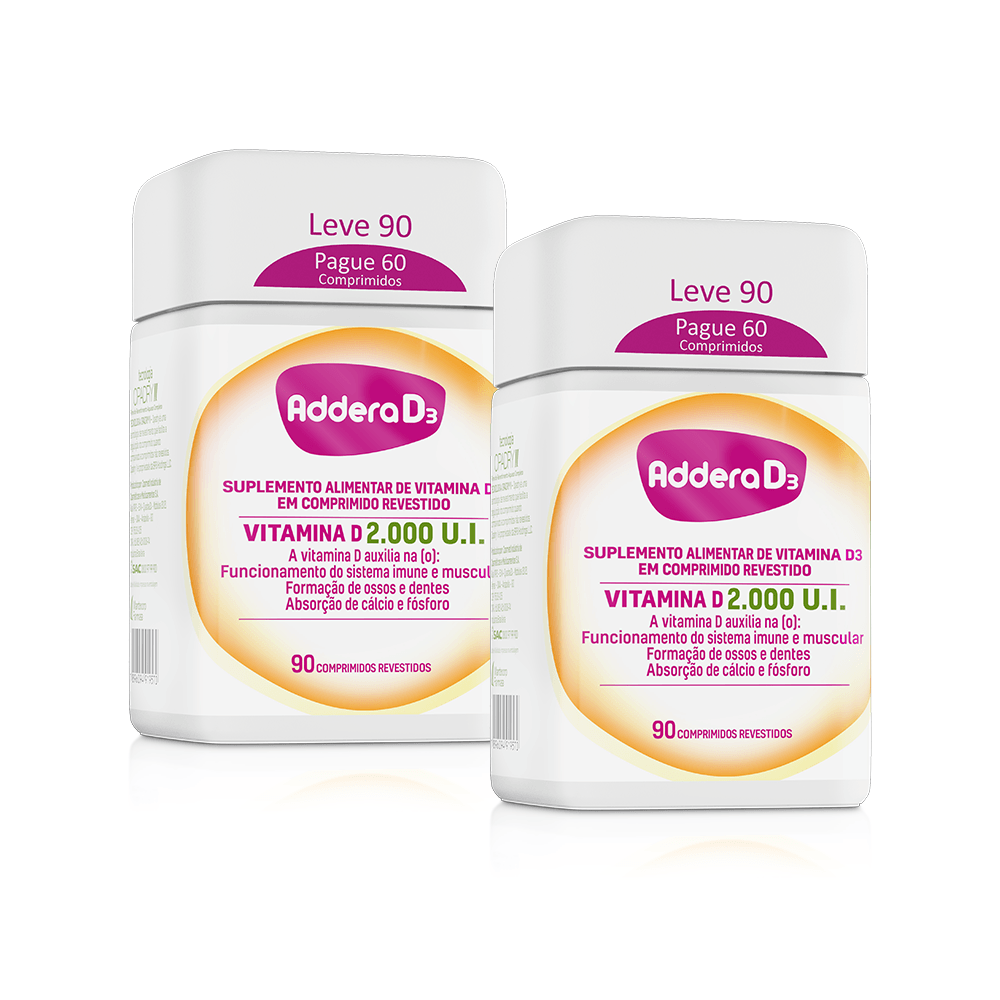 Kit Vitamina D Addera D3 2.000UI com 90 Comprimidos