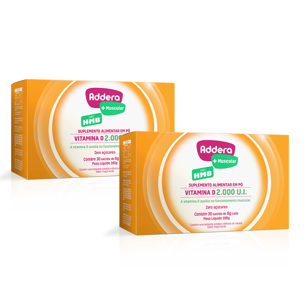 Kit Suplemento Alimentar Addera + Muscular 2000Ui Com 30 Sachês
