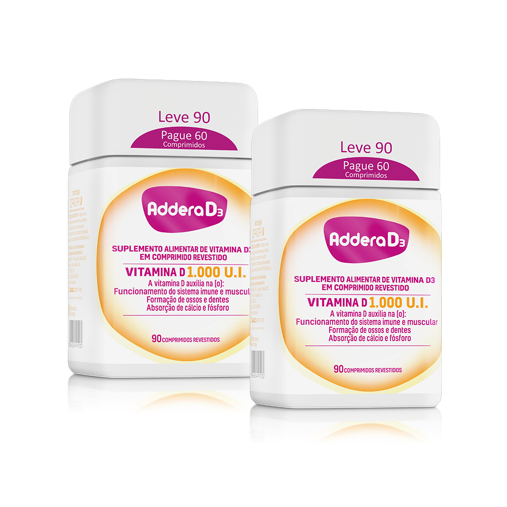 Kit Vitamina D Addera D3 1.000UI com 90 Comprimidos