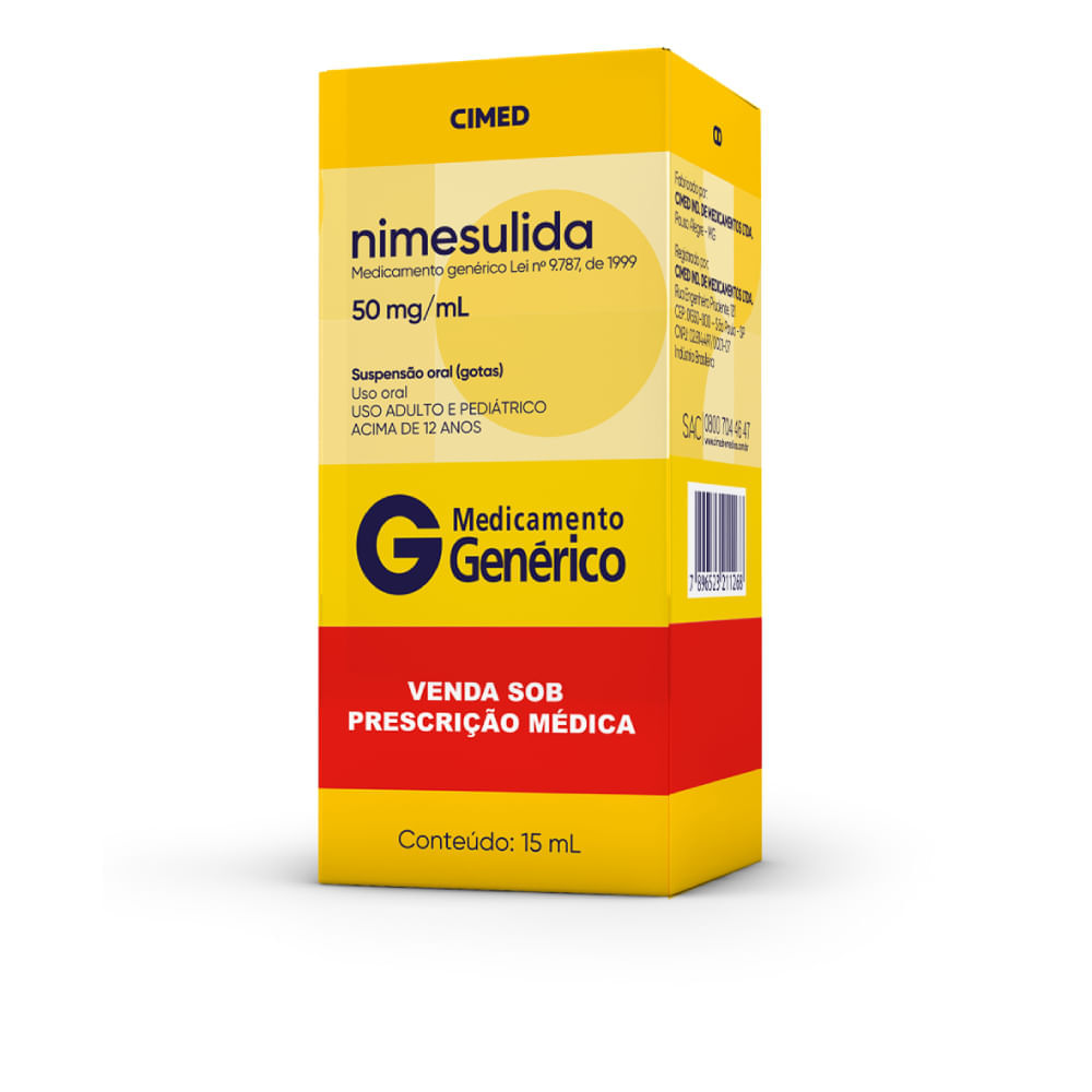 Nimesulida Genérico Cimed Gotas 15ml - Farmadelivery