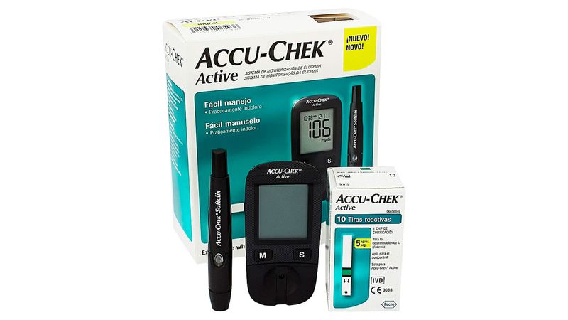 Kit Medidor de Glicose Accu-Chek Active